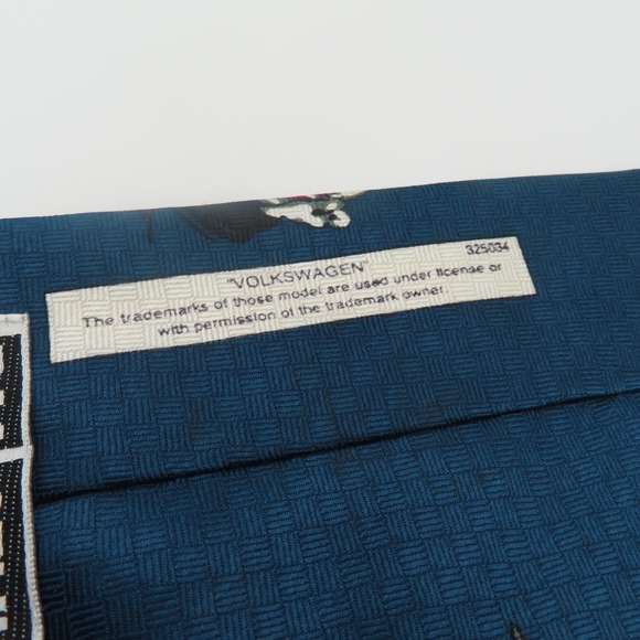 Ralph Marlin RM Tie Silk Blue Beetle Bug VW 4" 57" Long Volkswagen - Picture 6 of 8